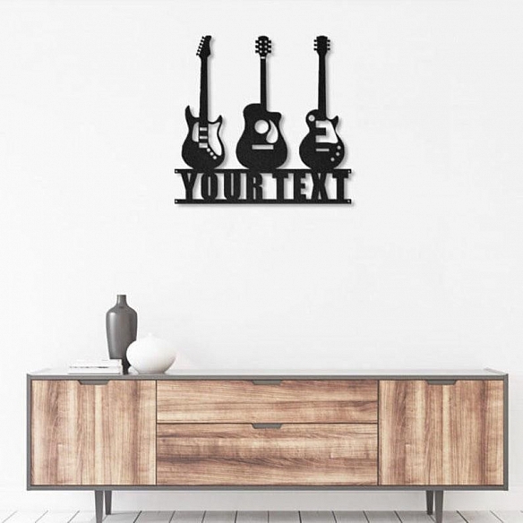 Custom Guitar Metal Wall Art With Led Lights MWA023