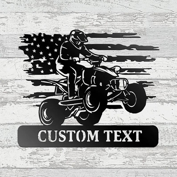 Custom US Quad Dirt Bike Metal Wall Art With Led Lights MWA021