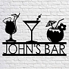 Custom Name Bar Metal Wall Art With Lights MWA036