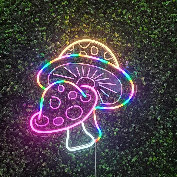 Rainbow Color Mushroom  Neon Sign NS036