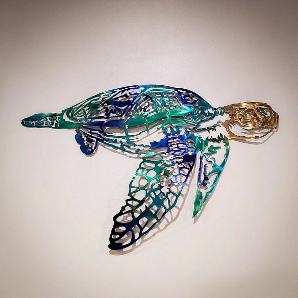Vibrant Metal Sea Turtle Art Metal Wall Art MWA037