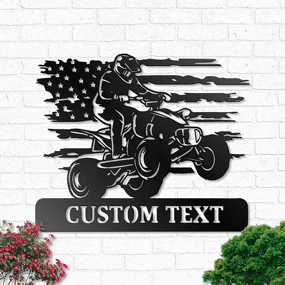 Custom US Quad Dirt Bike Metal Wall Art With Led Lights MWA021