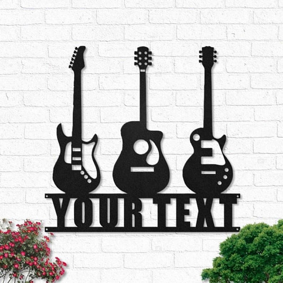 Custom Guitar Metal Wall Art With Led Lights MWA023