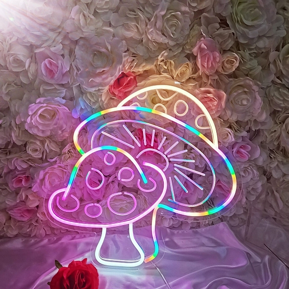Rainbow Color Mushroom  Neon Sign NS036