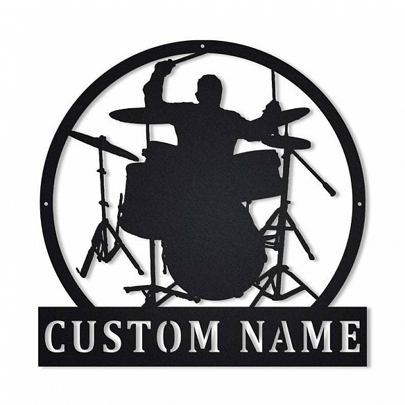 Custom Drummer Male Metal Sign With Led Lights MWA029
