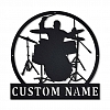 Custom Drummer Male Metal Sign With Led Lights MWA029