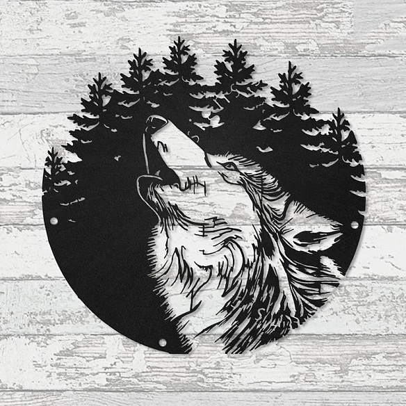 Wolf Metal Wall Art With LED Lights MWA033