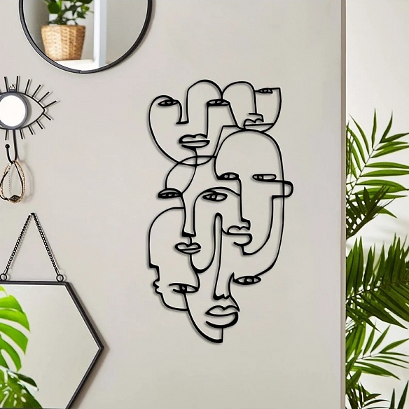 Picasso Faces Line Art Metal Wall Art MWA034