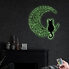 Black Cat On The Moon Metal Wall Art With Led Lights MWA022