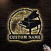Custom Piano Monogram Metal Wall Art With Led Lights MWA020