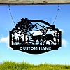 Welcome Whitetails Deer Sign Personalized Metal Wall Art MWA025