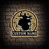 Custom Drummer Male Metal Sign With Led Lights MWA029