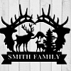 Deer Sign Personalized Metal Wall Art MWA026