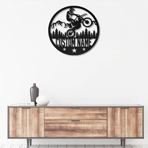 Custom Biker Metal Wall Art With Led Lights MWA028