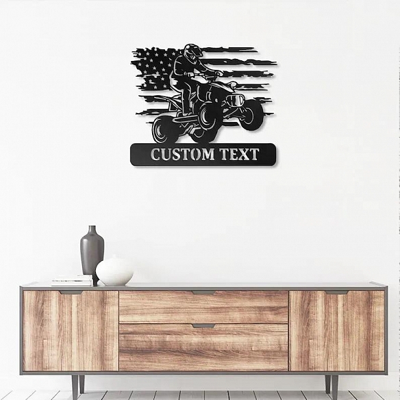 Custom US Quad Dirt Bike Metal Wall Art With Led Lights MWA021
