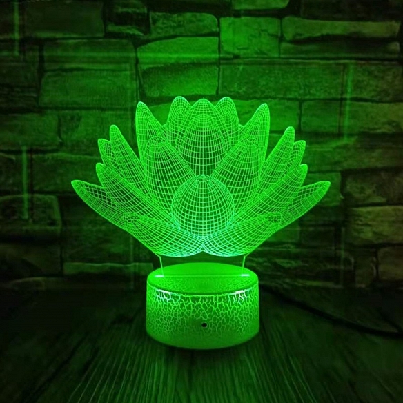 Lotus Flower 3D Illusion Neon Led Night Lamp NL012