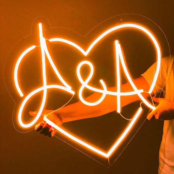 Wedding neon sign - Custom LED Neon Initials sign, Neon sign wedding, Neon sign light, Wedding Monogram Neon Sign NS042