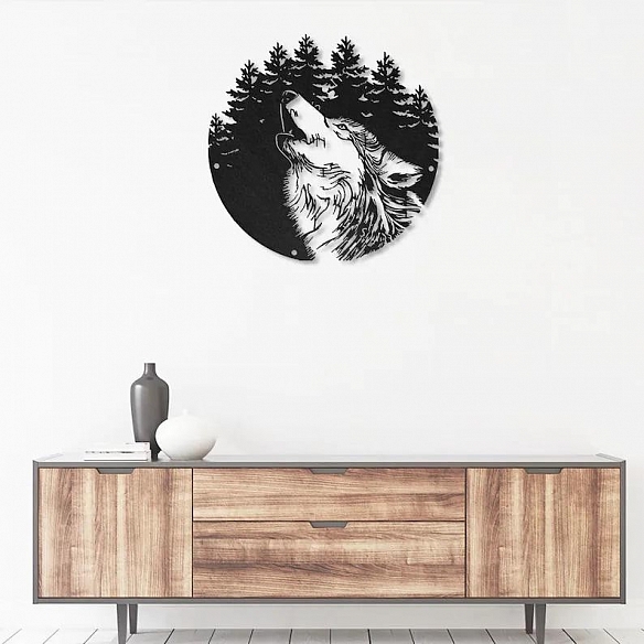 Wolf Metal Wall Art With LED Lights MWA033
