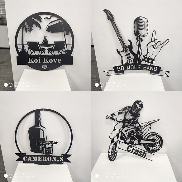 Custom Piano Monogram Metal Wall Art With Led Lights MWA020